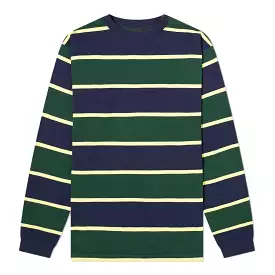 MANASTASH Aberdeen Rugger Long Sleeve Rugby Stripe T-Shirt Navy Green