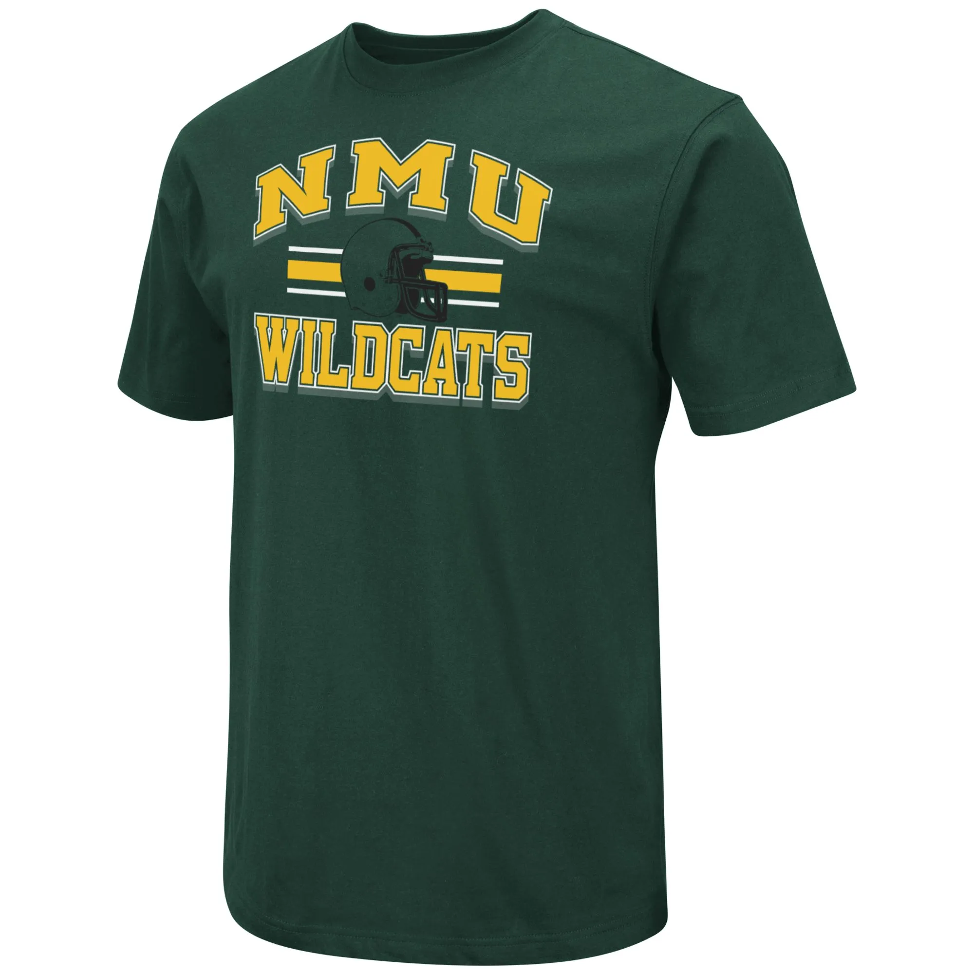 Mens COLOSSEUM dkgrn Northern Michigan Wildcats 2022 Football Helmet Field S/S Tee