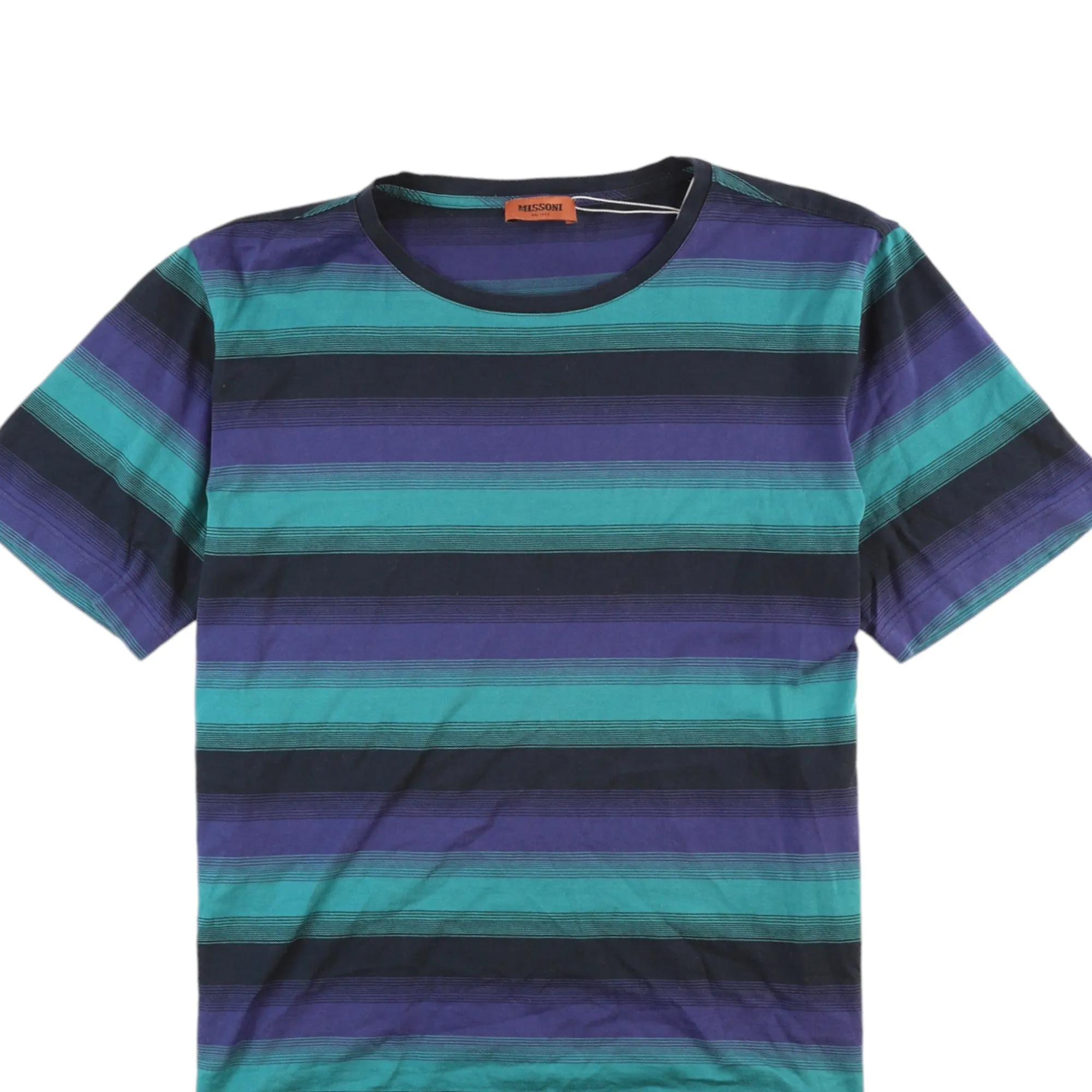 Men's Stripe T-Shirt Green Size M