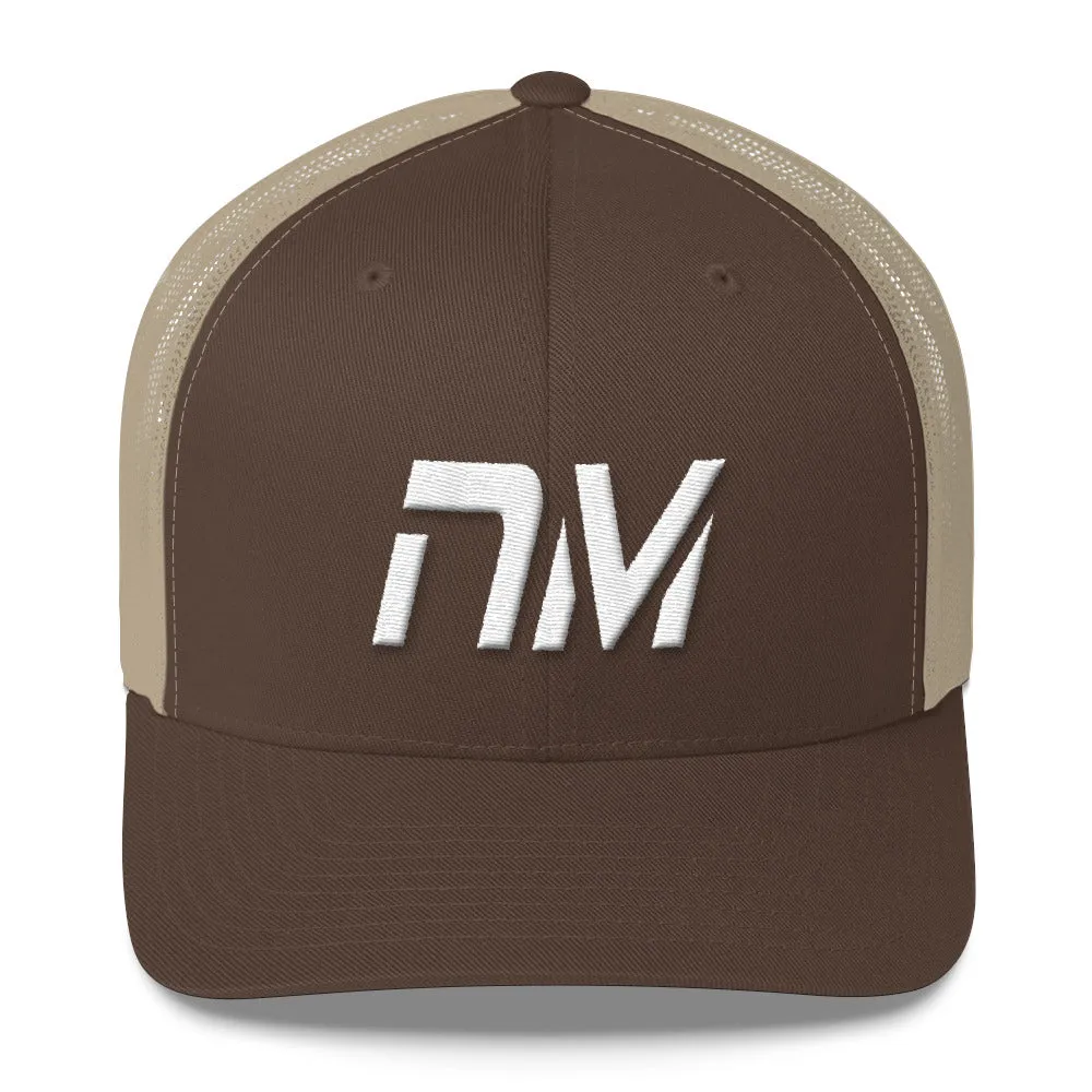 New Mexico - Mesh Back Trucker Cap - White Embroidery - NM - Many Hat Color Options Available