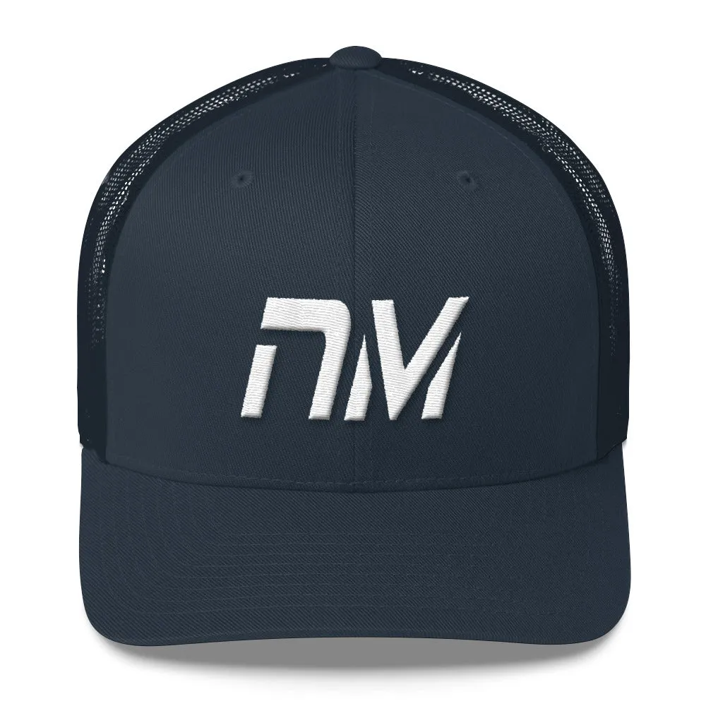 New Mexico - Mesh Back Trucker Cap - White Embroidery - NM - Many Hat Color Options Available