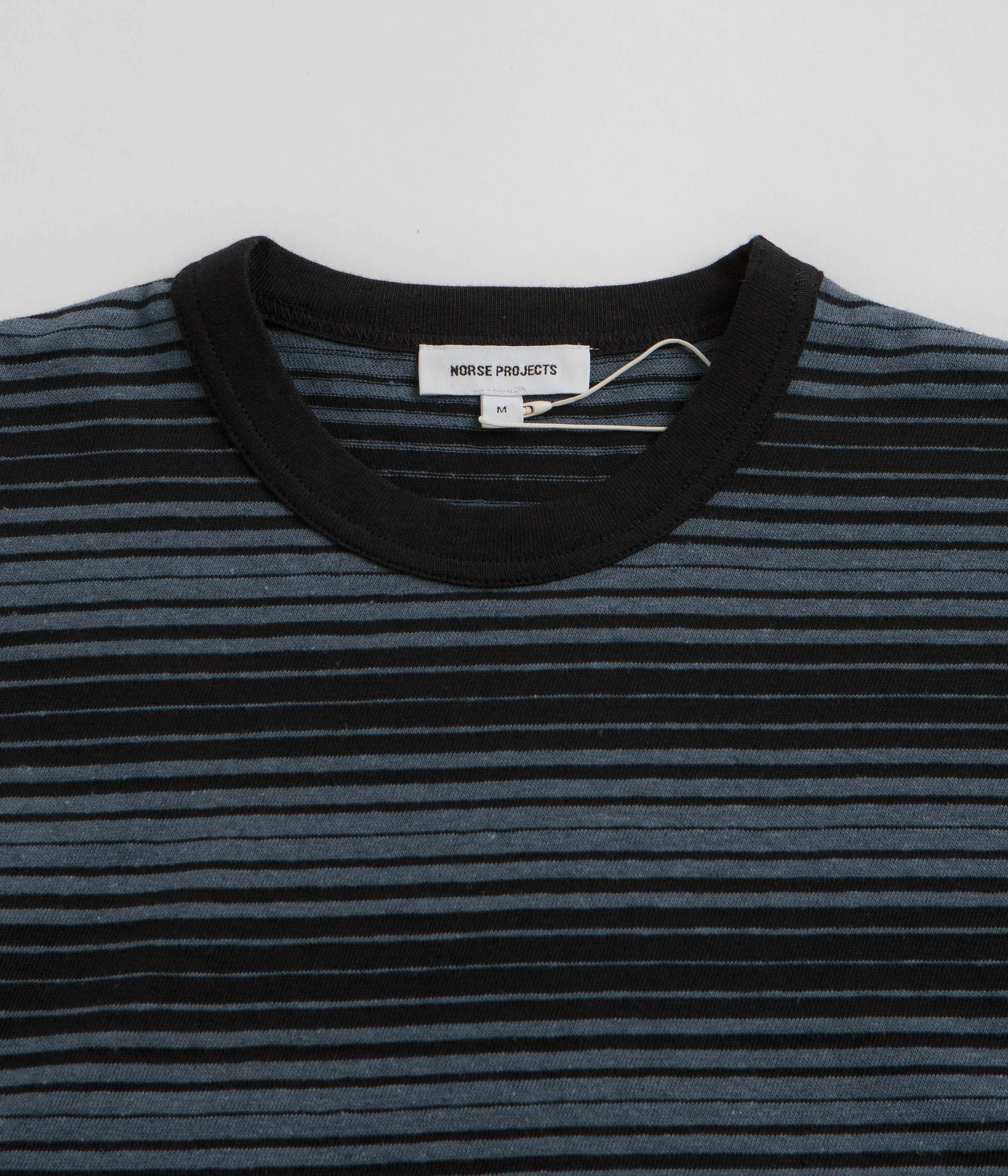 Norse Projects Johannes Spaced Stripe T-Shirt - Steel Blue