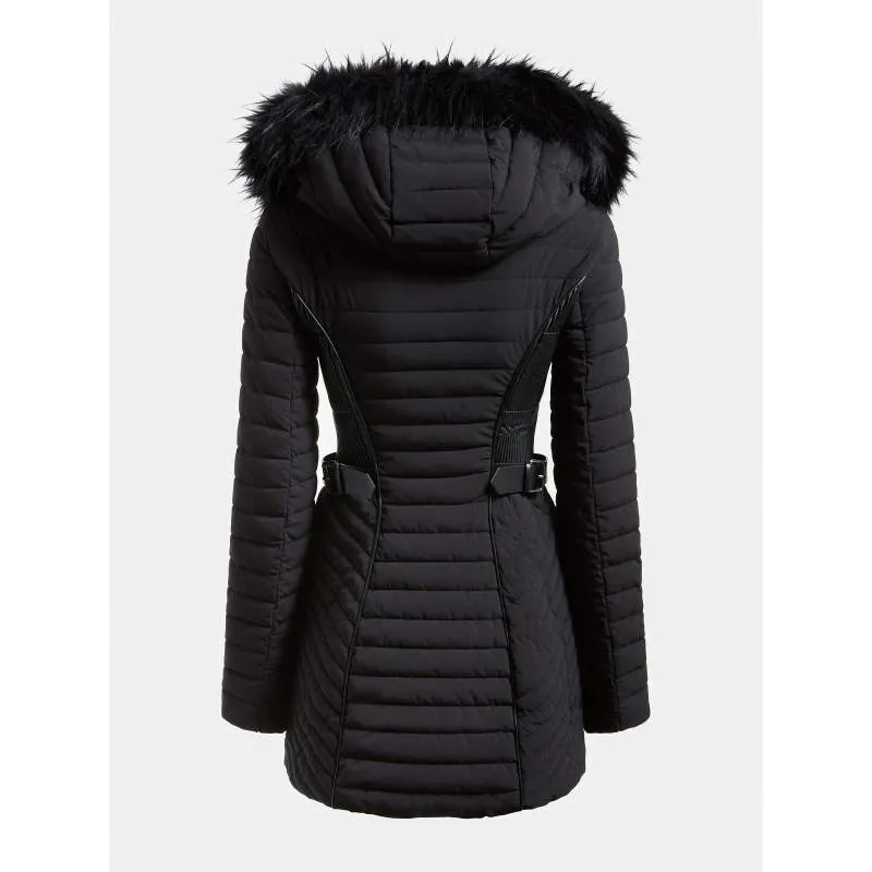 Padded coat woman black Guess - Unas1- Guess with Discounts- Miami