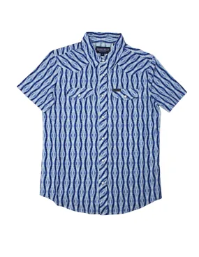 Panhandle Slim Mens Blue Aztec Short Sleeve Shirt