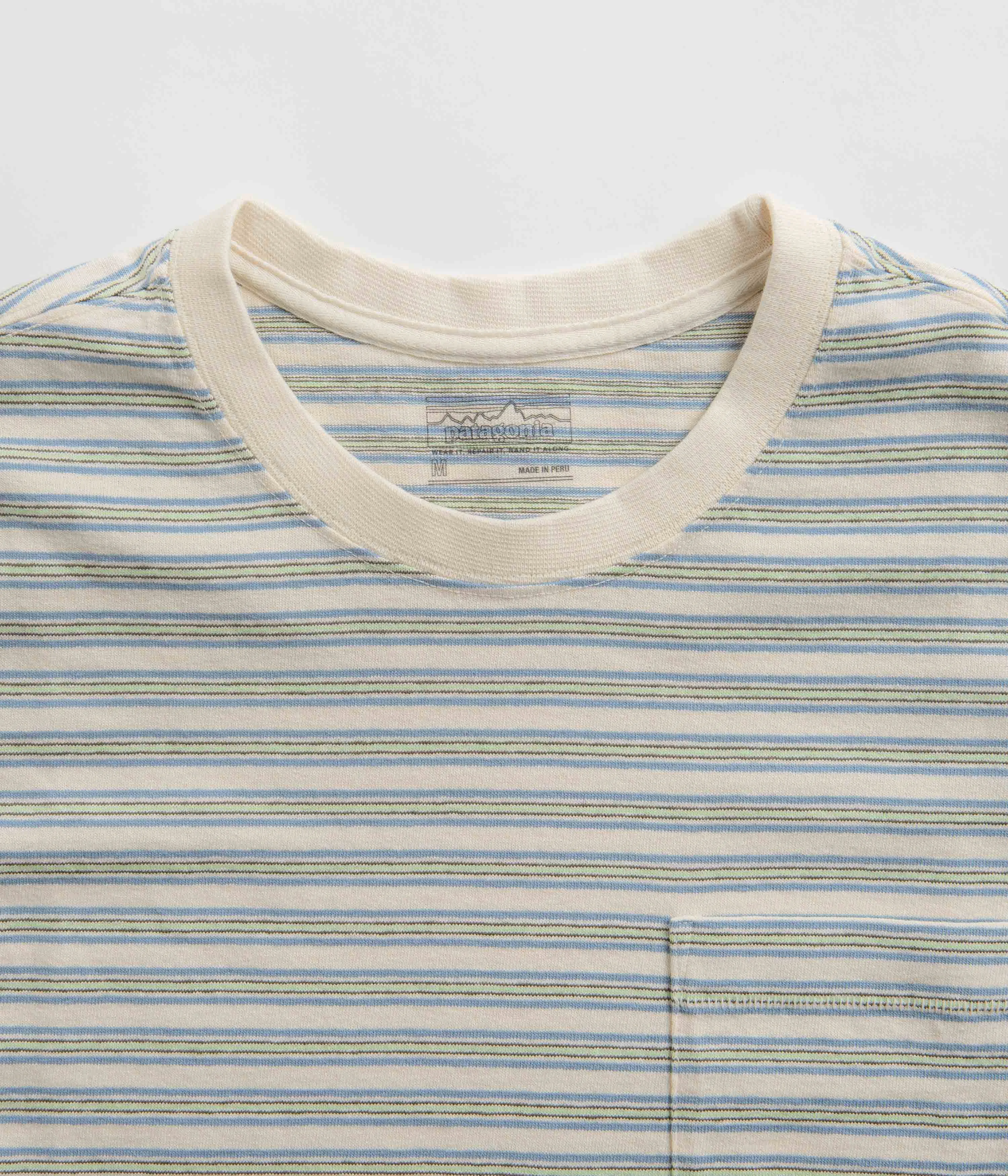 Patagonia Cotton in Conversion Pocket T-Shirt - Hidden Stripe: Natural