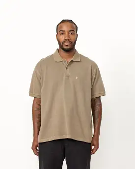 Pig Dyed Pique Polo in Taupe