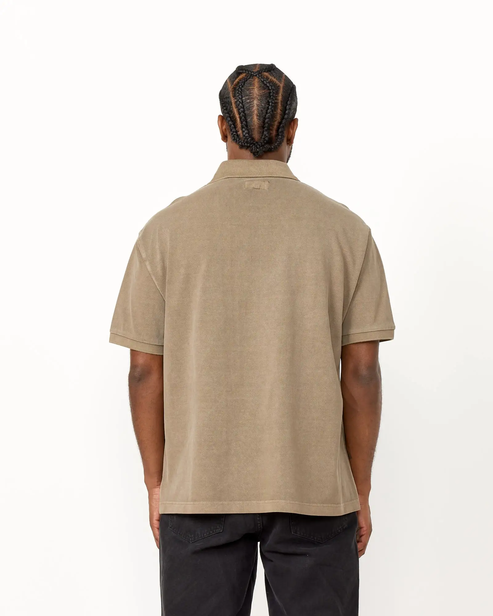 Pig Dyed Pique Polo in Taupe