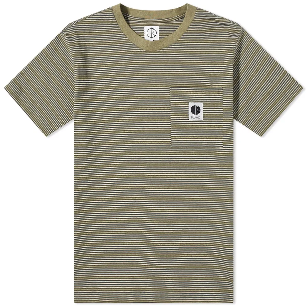 Polar Skate Co. Stripe Pocket T-ShirtArmy Green