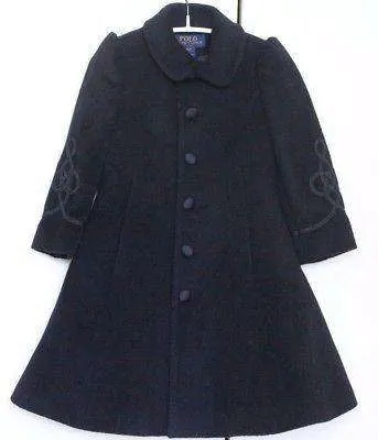 RALPH LAUREN BABY BLACK CASHMERE BLEND COAT 2 YEARS