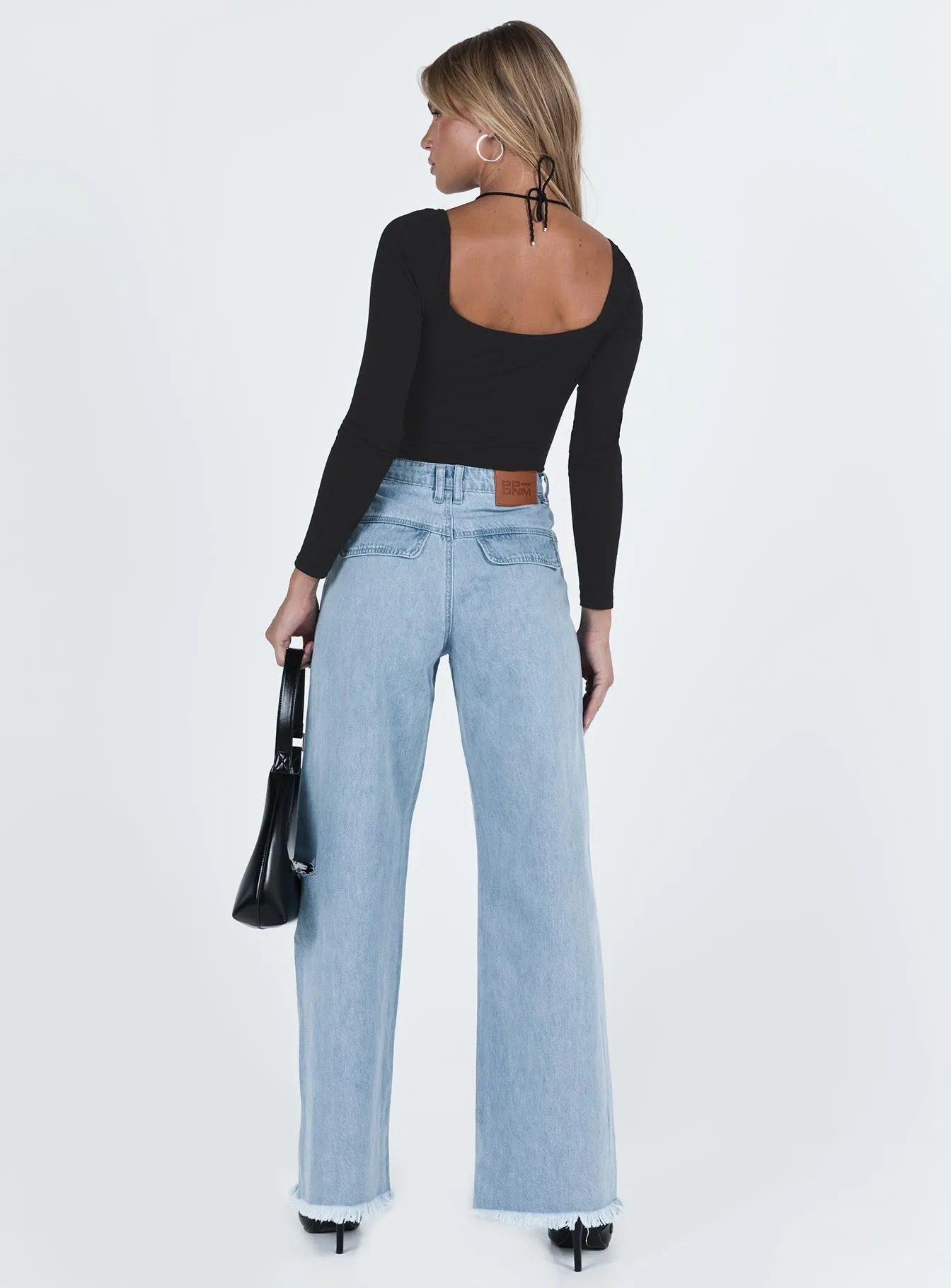 Rebekah Wide Leg Jeans Mid Wash Denim