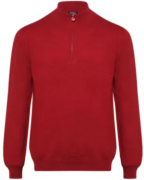 Red Cashmere Quarter Zip