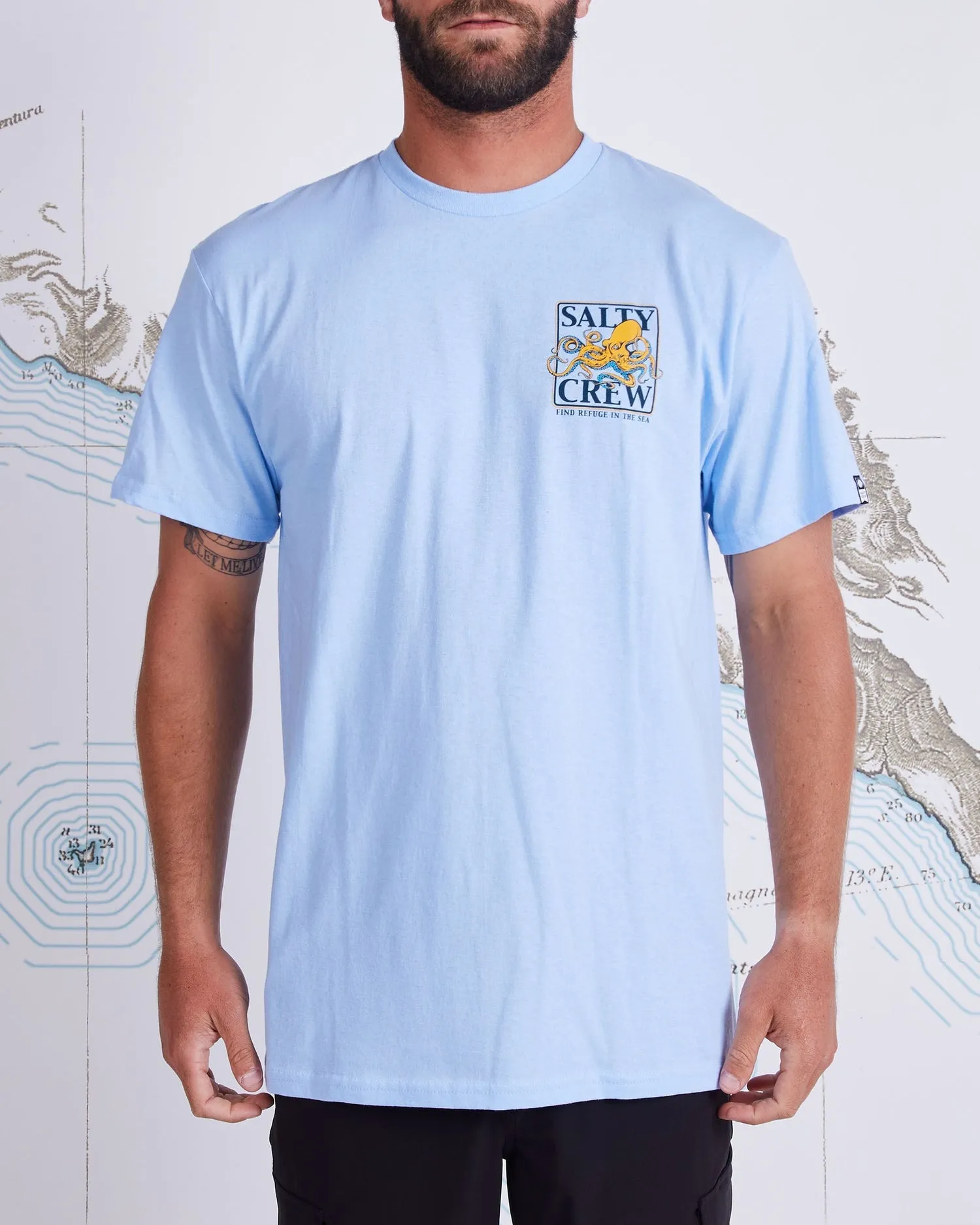 Salty Crew Ink Slinger Standard S/S Tee - Light Blue