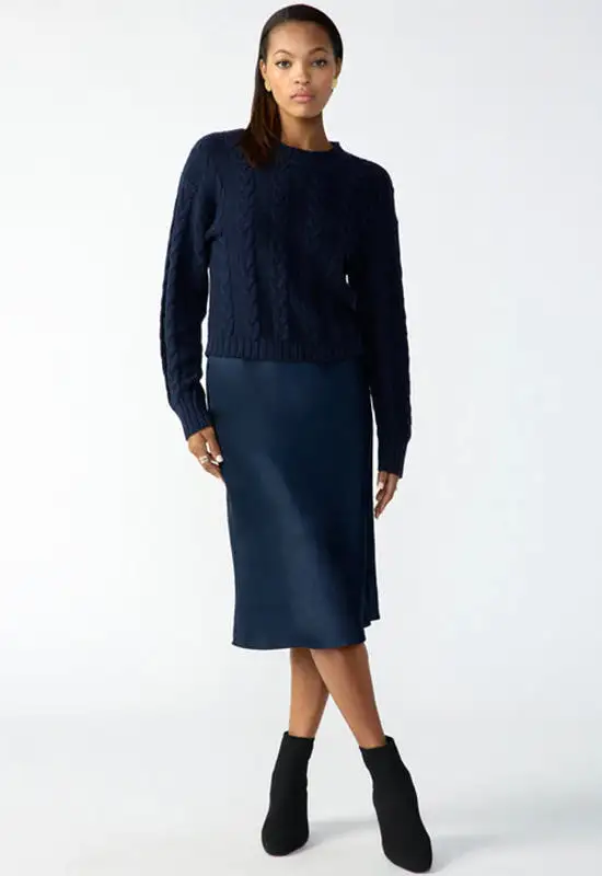 Sanctuary - Everyday Midi Skirt Navy Reflection