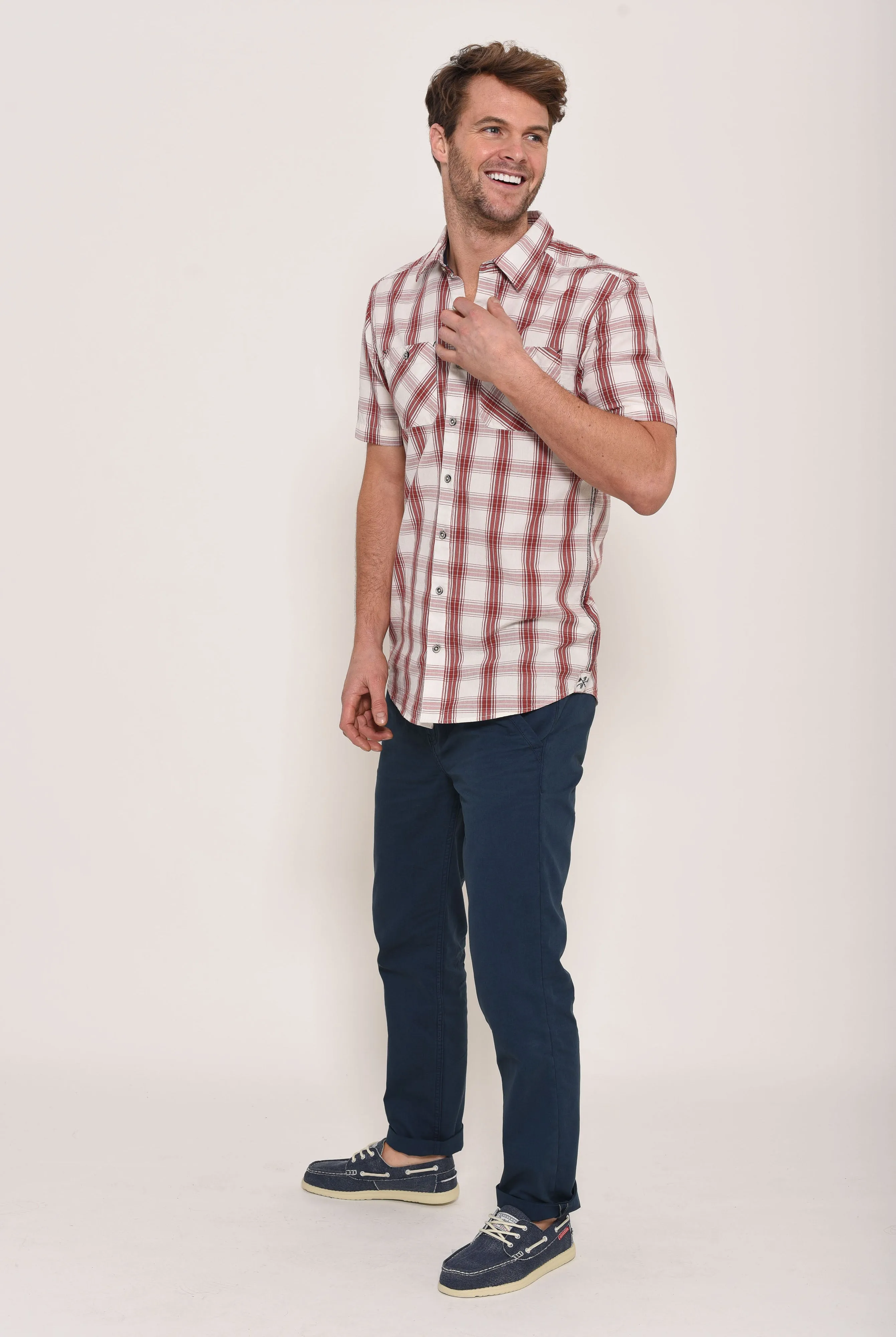 Short Sleeve Shirt Red Check