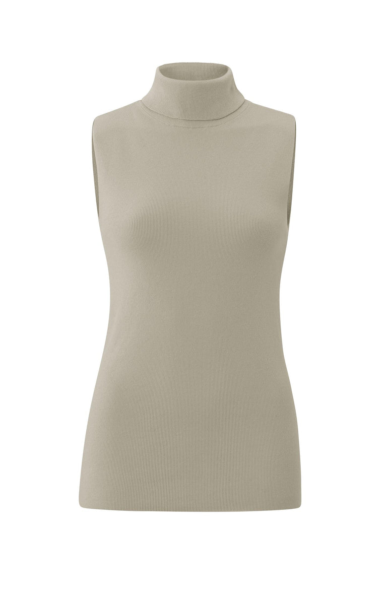 Sleeveless High Neckline Sweater