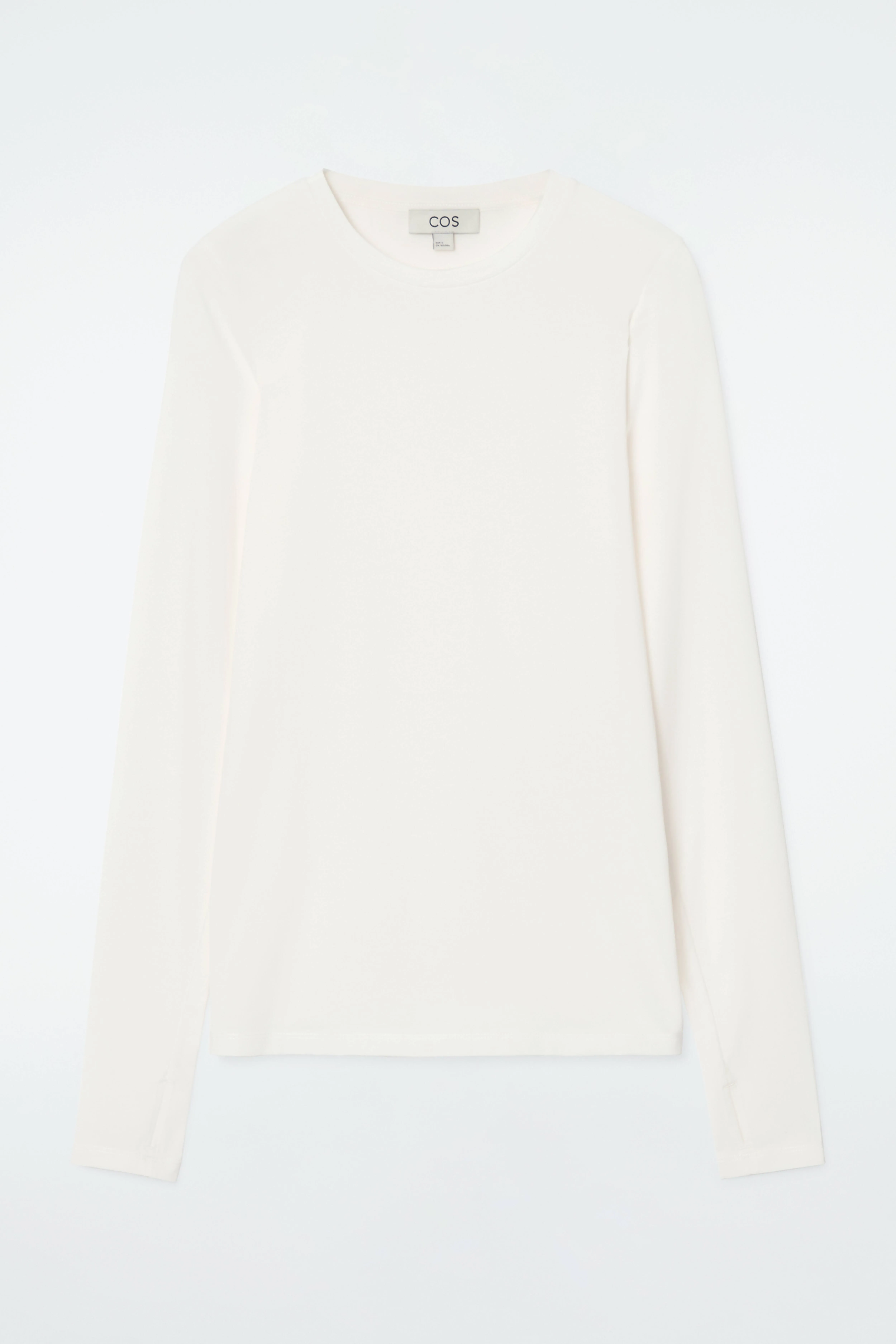 SLIM-FIT LONG-SLEEVE TOP - Round neck - Long sleeve - WHITE - Ladies | H&M GB