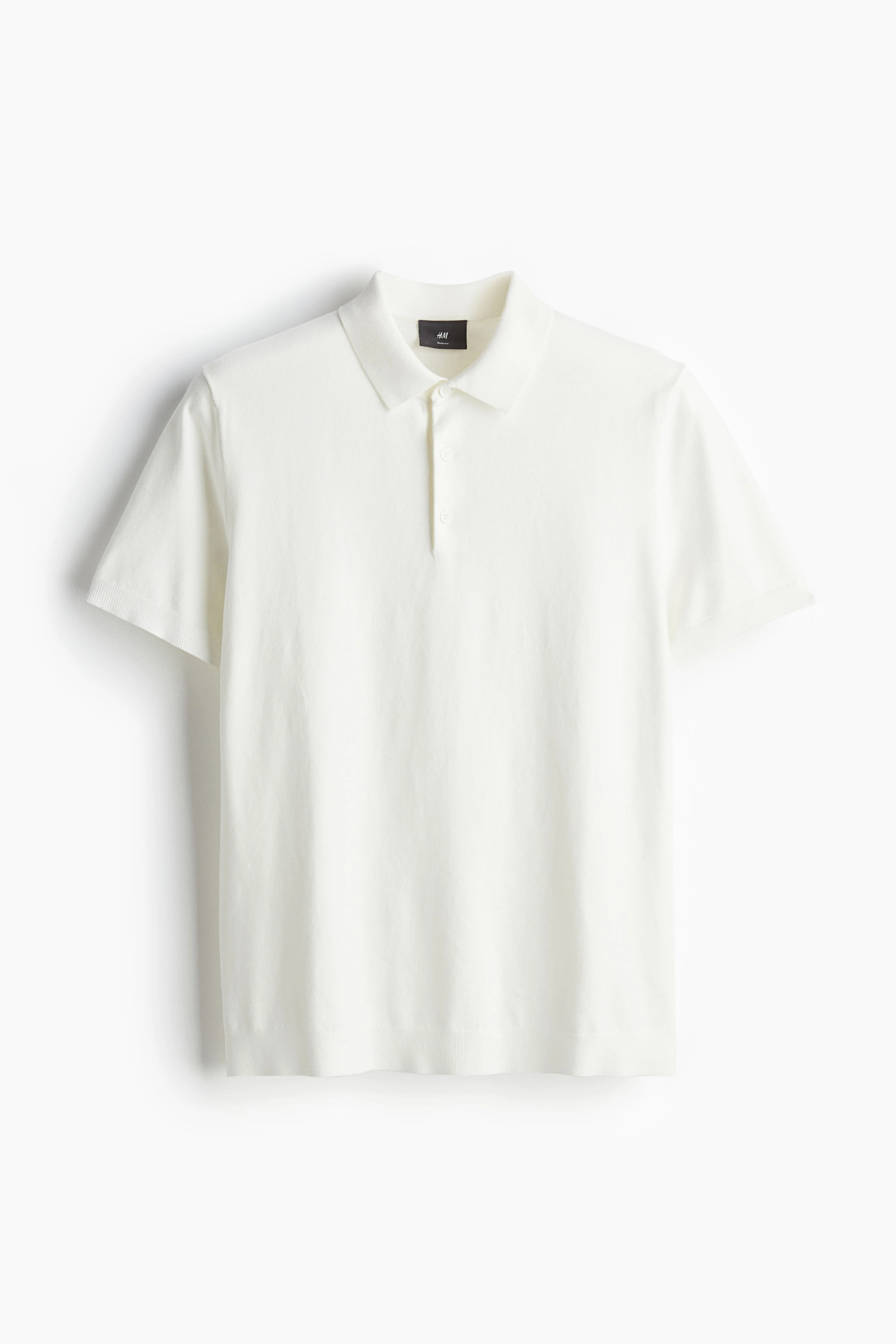 Slim Fit Polo shirt - Short sleeve - Regular length - White - Men | H&M GB