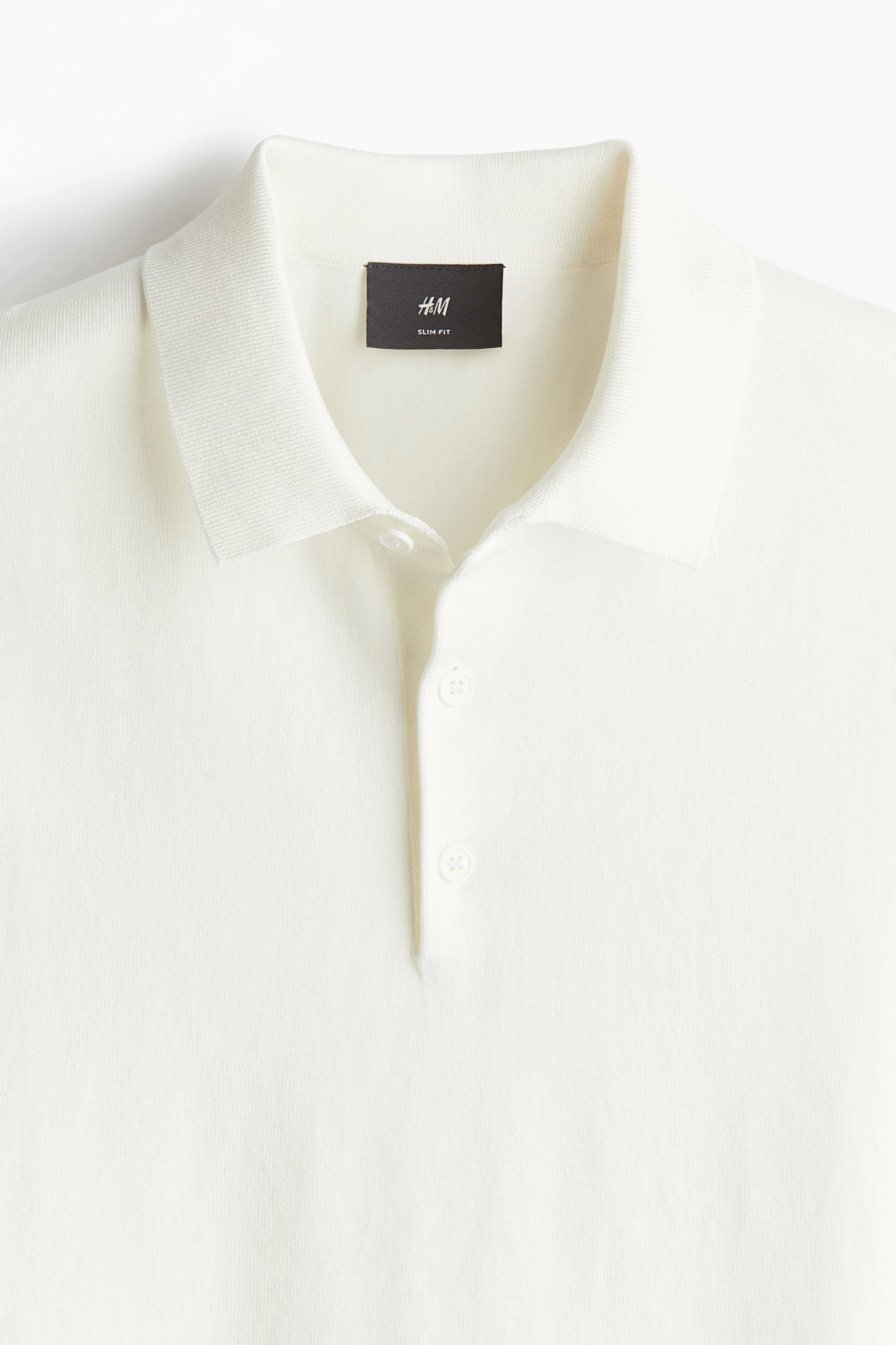 Slim Fit Polo shirt - Short sleeve - Regular length - White - Men | H&M GB