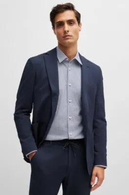 Slim-fit shirt in a printed performance-stretch blend