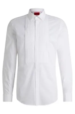 Slim-fit shirt in easy-iron cotton poplin