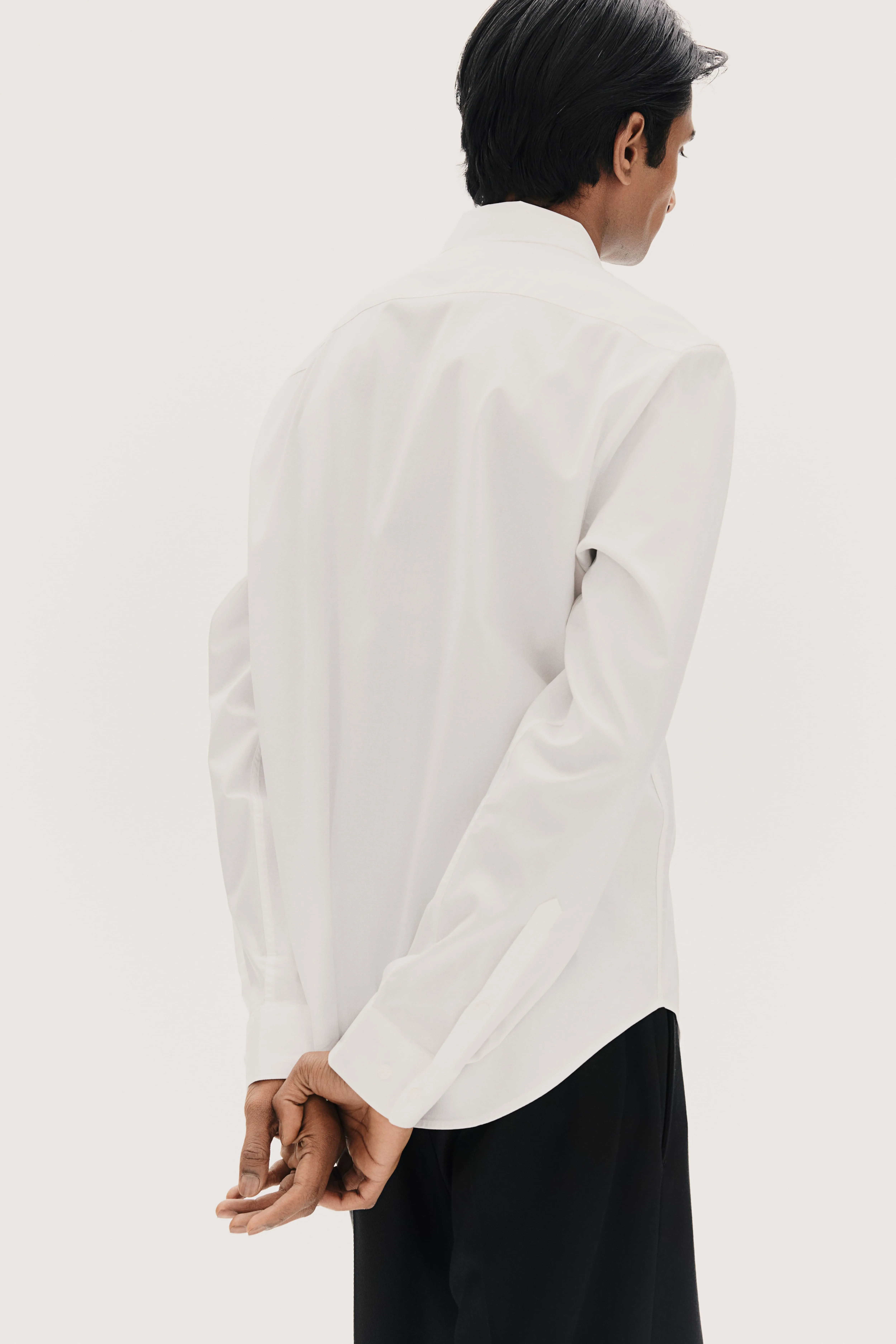 Slim Fit Shirt - Long sleeve - Regular length - White - Men | H&M GB