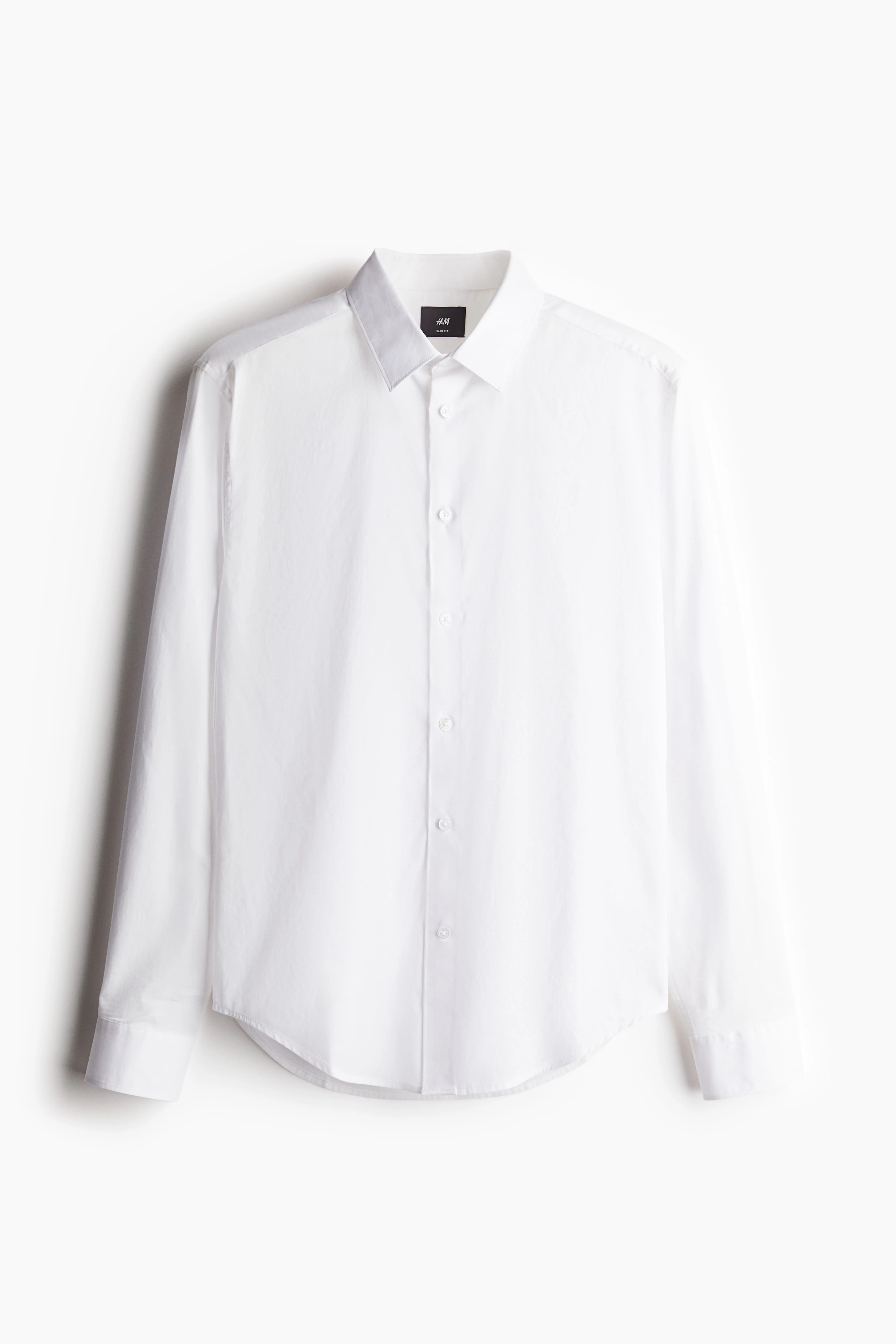 Slim Fit Shirt - Long sleeve - Regular length - White - Men | H&M GB