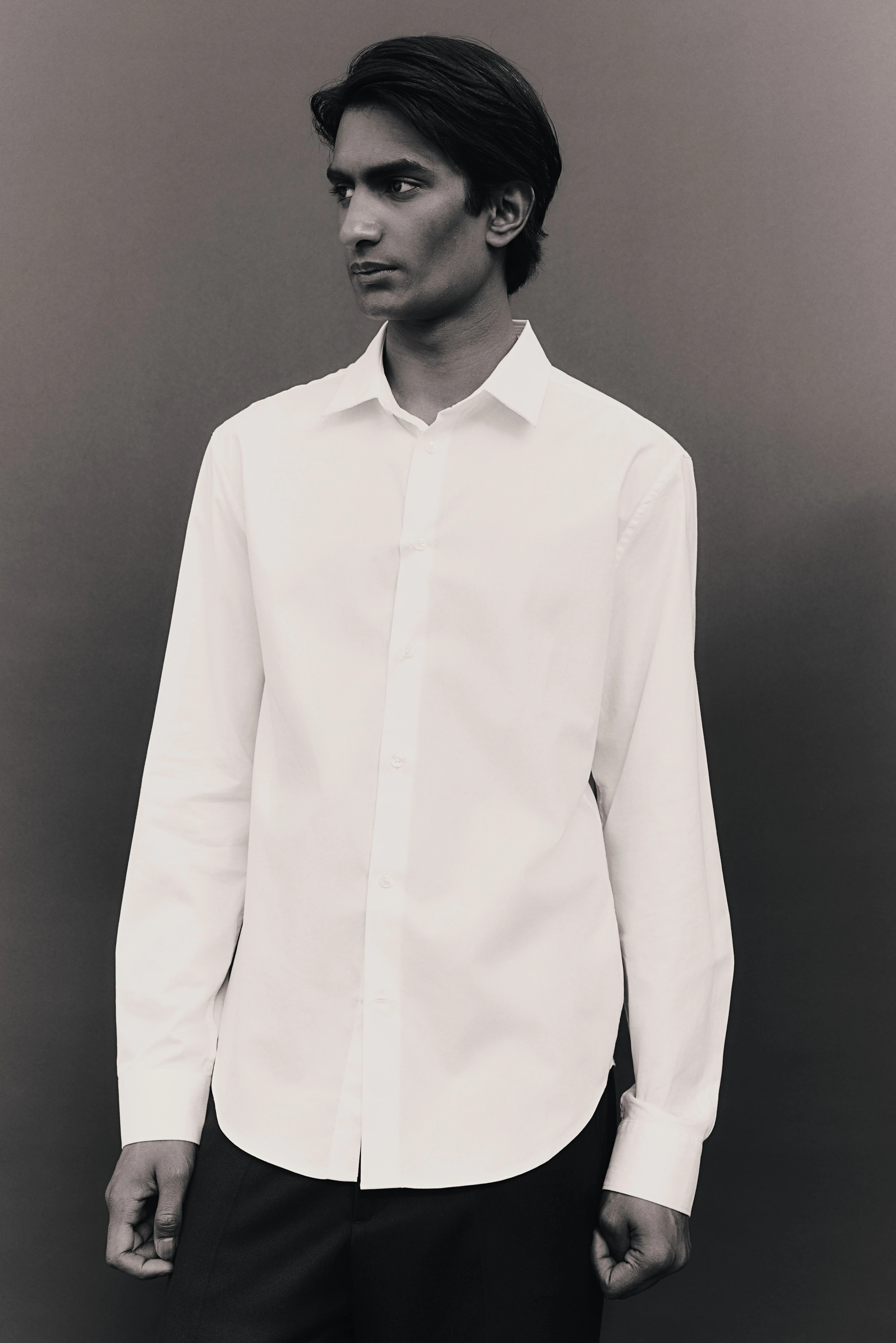 Slim Fit Shirt - Long sleeve - Regular length - White - Men | H&M GB