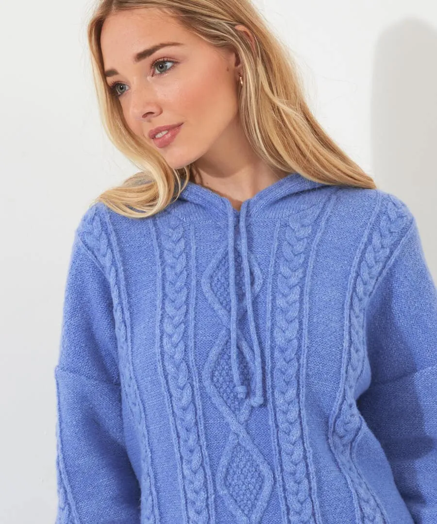 Sloe Joes Cable Knit Hoody