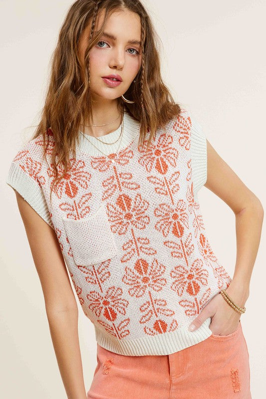 Spring Flower Power Knit Top