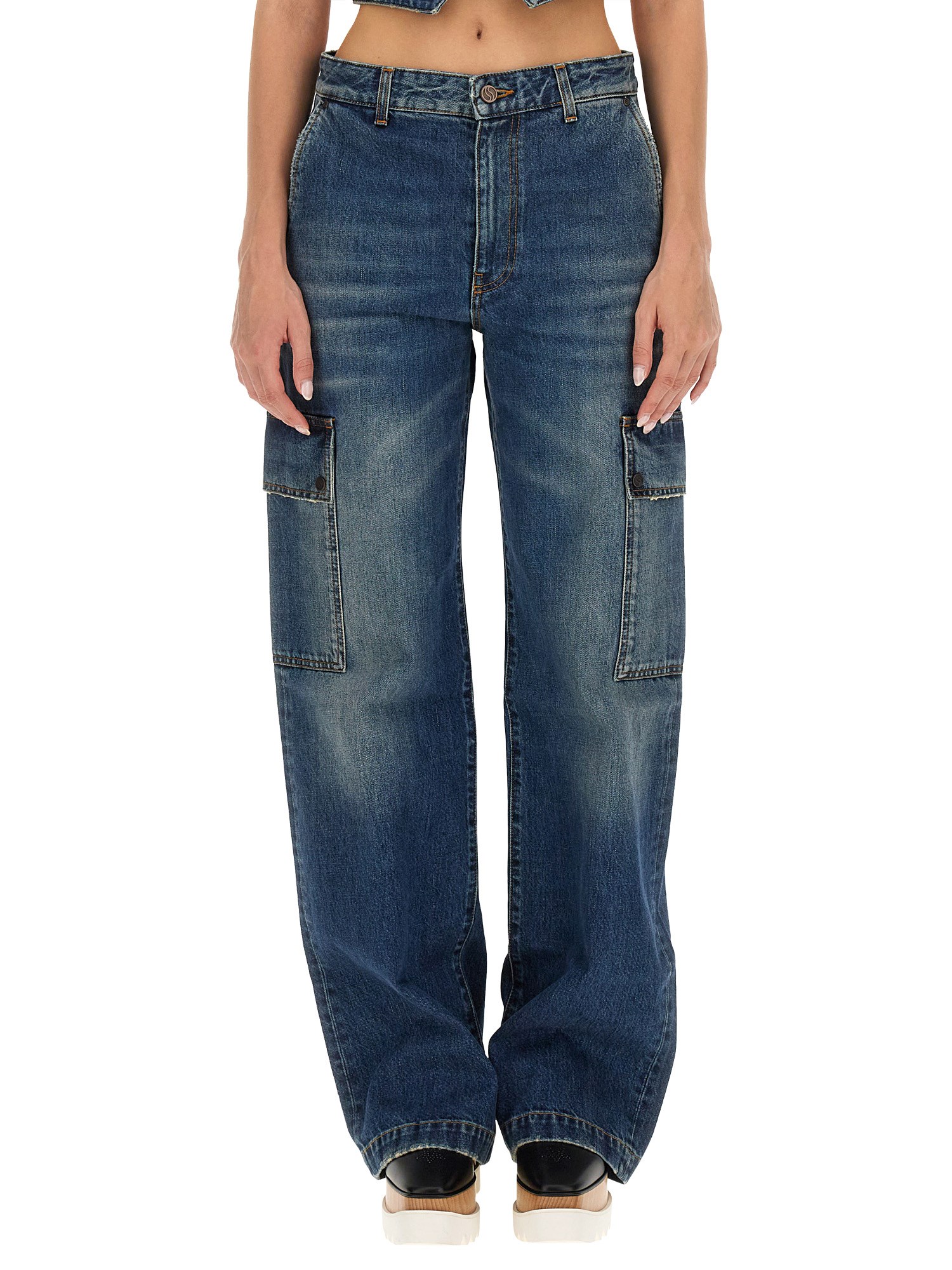 STELLA McCARTNEY    DENIM CARGO JEANS