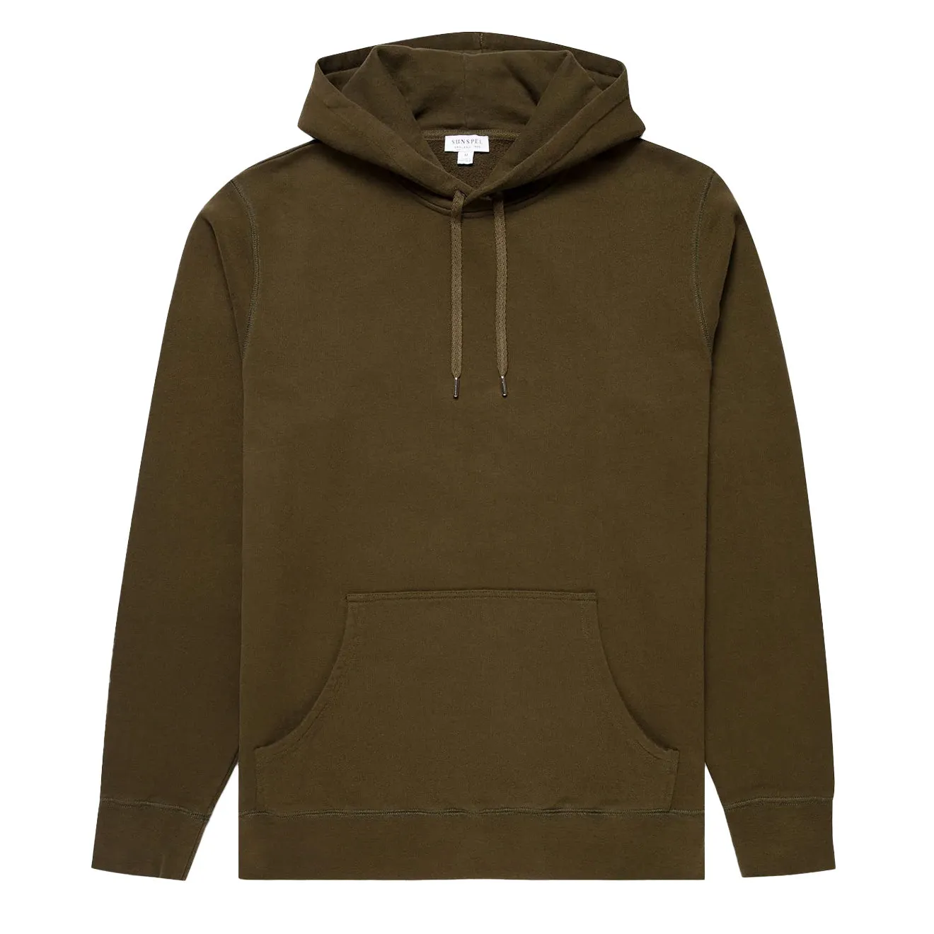 Sunspel Loopback Overhead Hoody Dark Moss