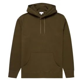 Sunspel Loopback Overhead Hoody Dark Moss