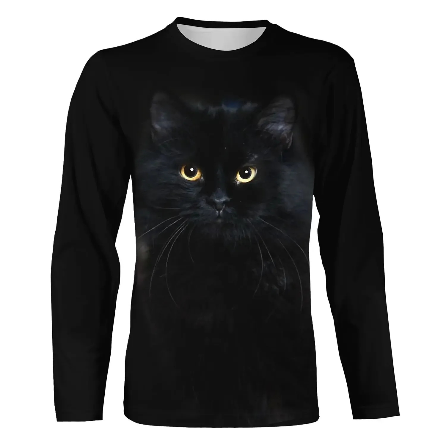 T shirt Tee Homme Femme 3D Imprimer Chat Noir Mignon Du Quotidien Fin De Semaine Basique Col Rond Normal Standard Chat 3D Peintu