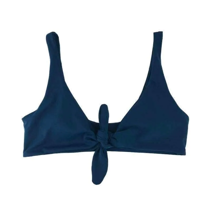 TIE UP BIKINI TOP IN MIDNIGHT TEAL