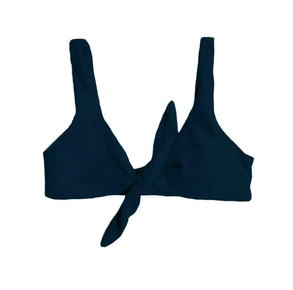 TIE UP BIKINI TOP IN MIDNIGHT TEAL