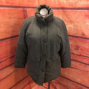 UD UTEX DESIGN ARMY GREEN DOWN FILLED OVERCOAT SIZE LARGE TCC