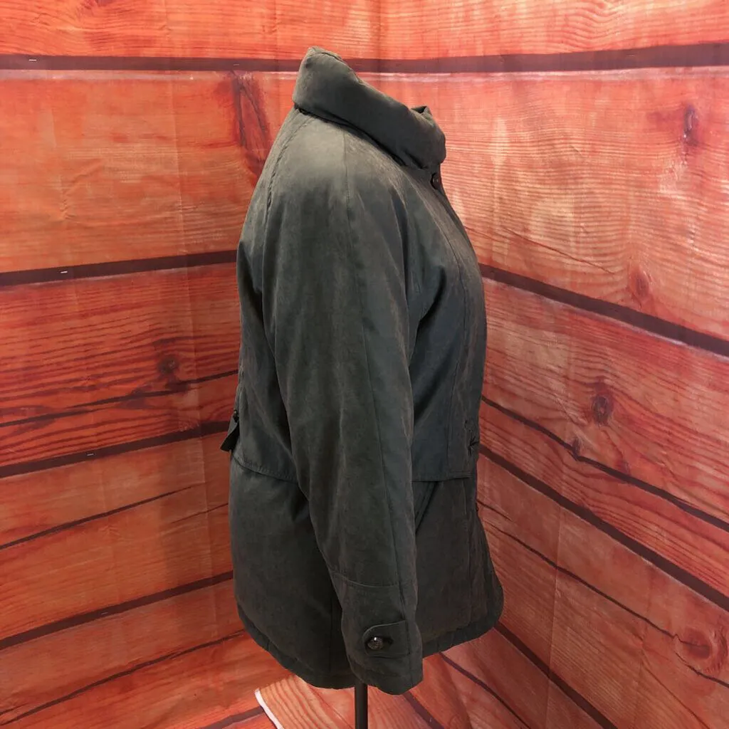 UD UTEX DESIGN ARMY GREEN DOWN FILLED OVERCOAT SIZE LARGE TCC