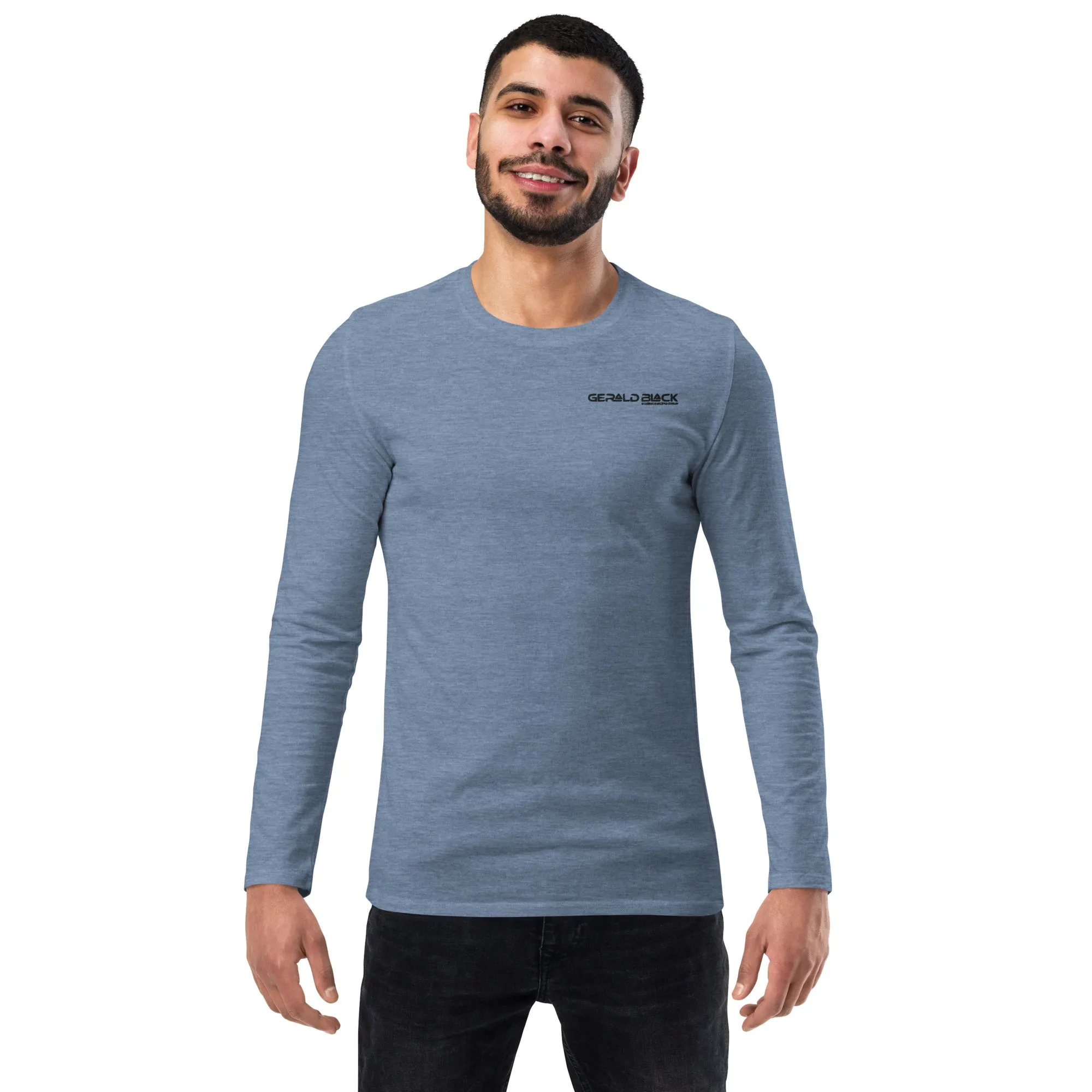 Unisex Long Sleeve Slim Fit Gerald Black Statement T-Shirt