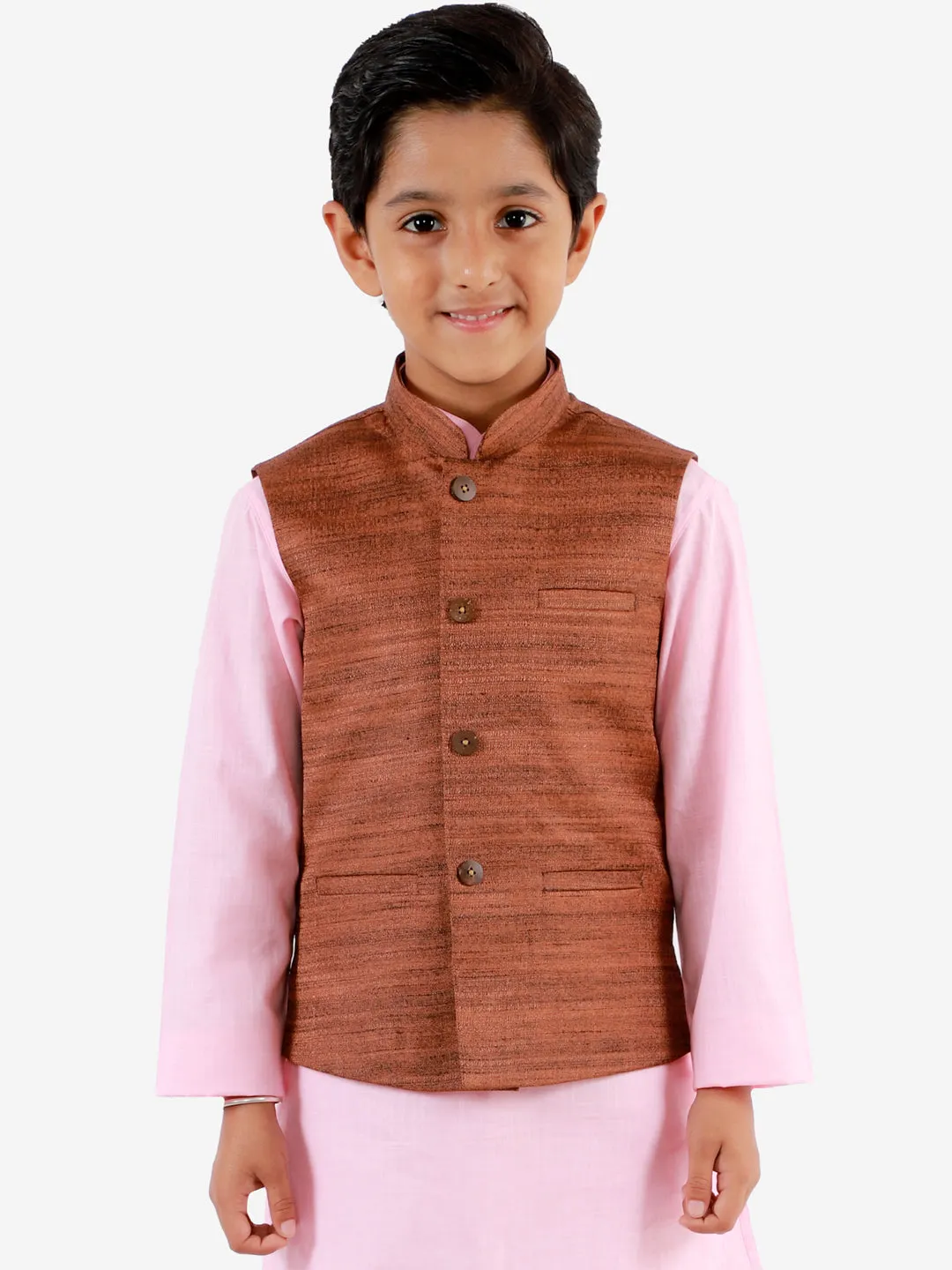 Vastramay Coffee Brown Baap Beta Ethnic Jacket Set