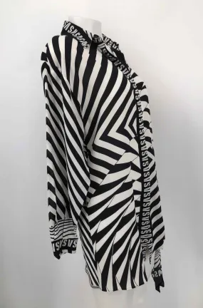 VERSACE Black & White Stripe Patterm Shirt Size MEDIUM (M) Top