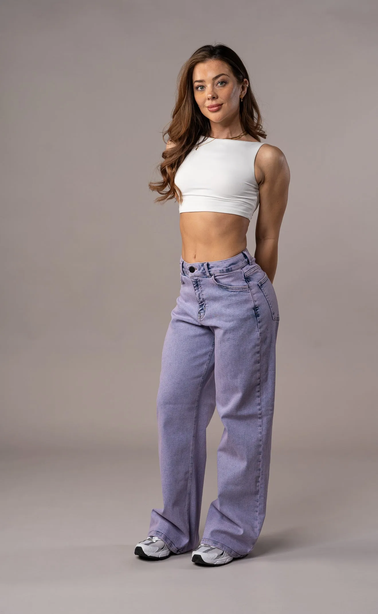 Womens Baggy Fitjeans - Marble Purple