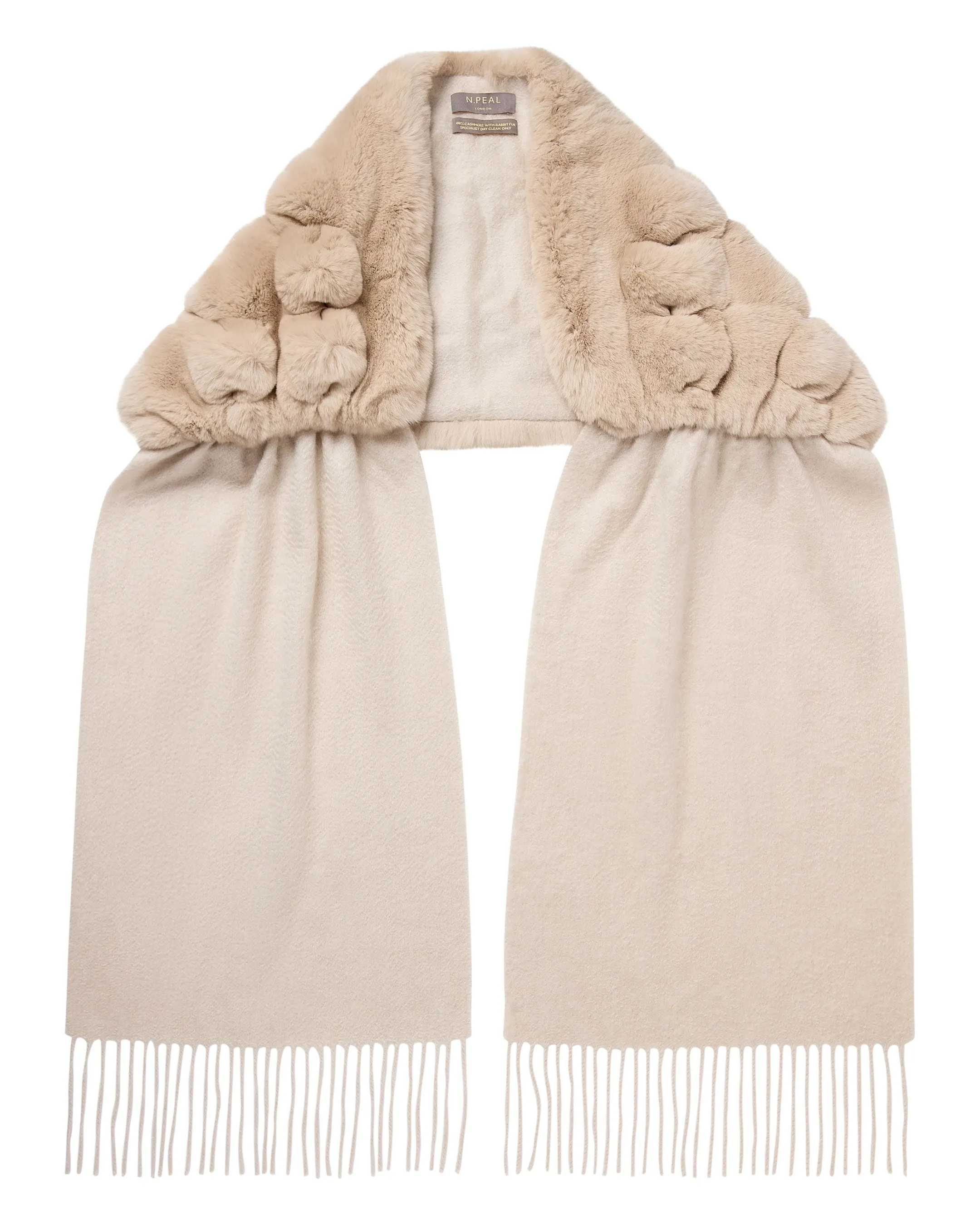 Women's St Moritz Fur Neck Scarf Ecru White