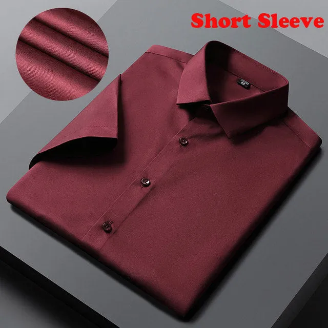 Xituodai Green Mens Dress Shirts 2022 Brand New Superfine Long Sleeve Shirt Men Slim Fit Elastic Breathable Non-Iron Quality Shi