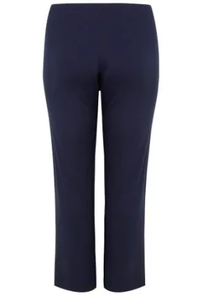 YOURS BESTSELLER Curve Navy Blue Wide Leg Pull On Stretch Jersey Yoga Pants