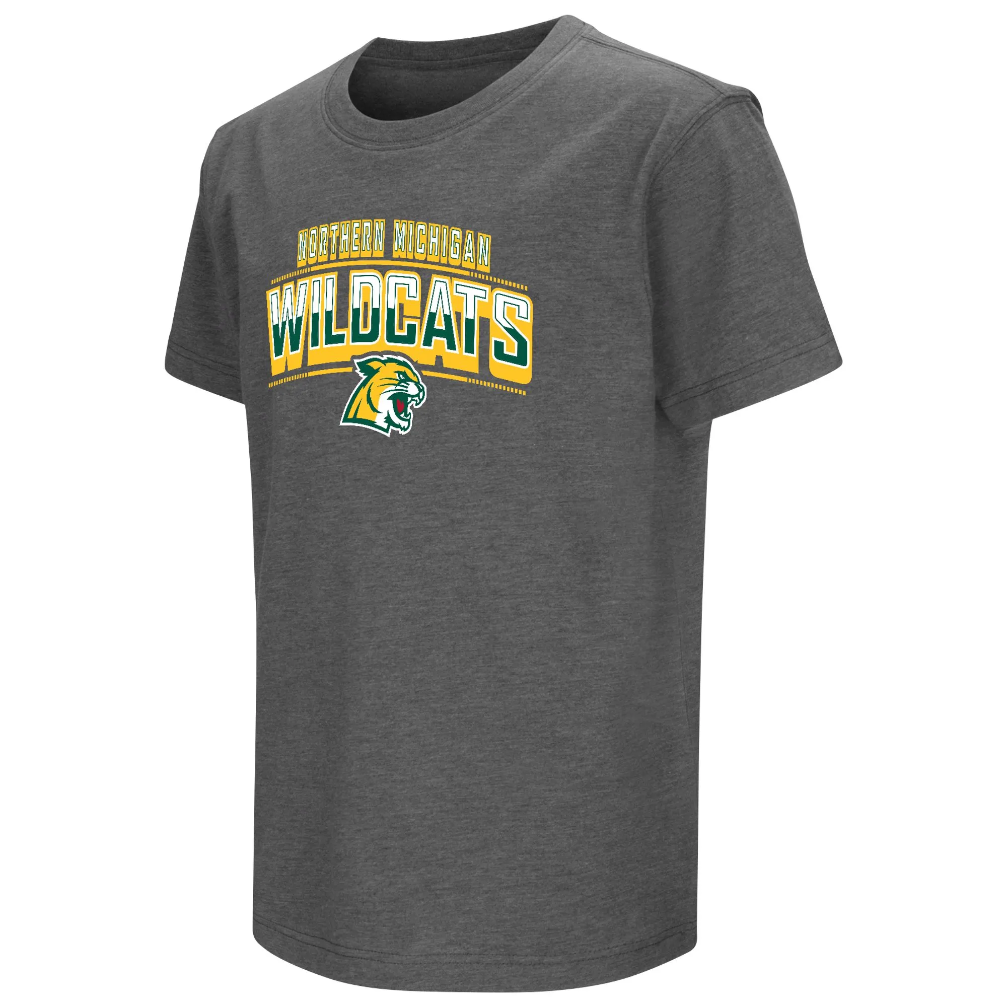 Youth COLOSSEUM CHARCOAL Northern Michigan Wildcats Youth Playbook S/S Tee